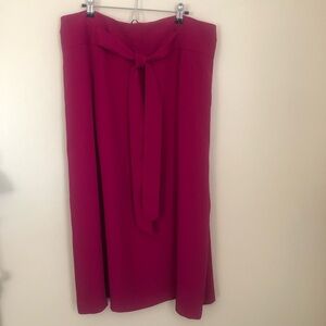 Boden Hot Pink Midi Skirt with Front Tie